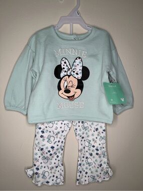 Disney Minnie Mouse Light Mint and White Pajama Set